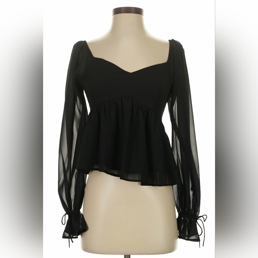 Abercrombie & Fitch Smocket Peplum Blouse Women M